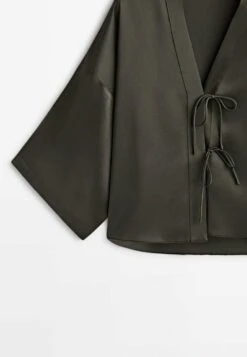 Massimo Dutti With Ties - Blouse - Mottled Brown -Massimo Dutti Shop 50f7aed5a227412cbcfc625a5410ecd9