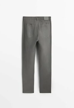 Massimo Dutti Poplin- Straight Leg Jeans - Dark Grey -Massimo Dutti Shop 5139113c830f41bda5691d25840332e8