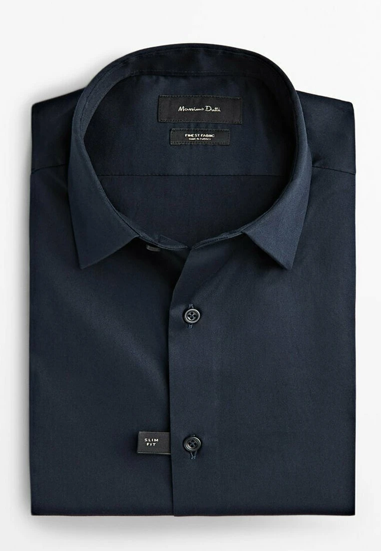 Massimo Dutti Stretch Slim-Fit - Formal Shirt - Dark Blue 12 Massimo Dutti Stretch Slim-Fit - Formal Shirt - Dark Blue - Image 10