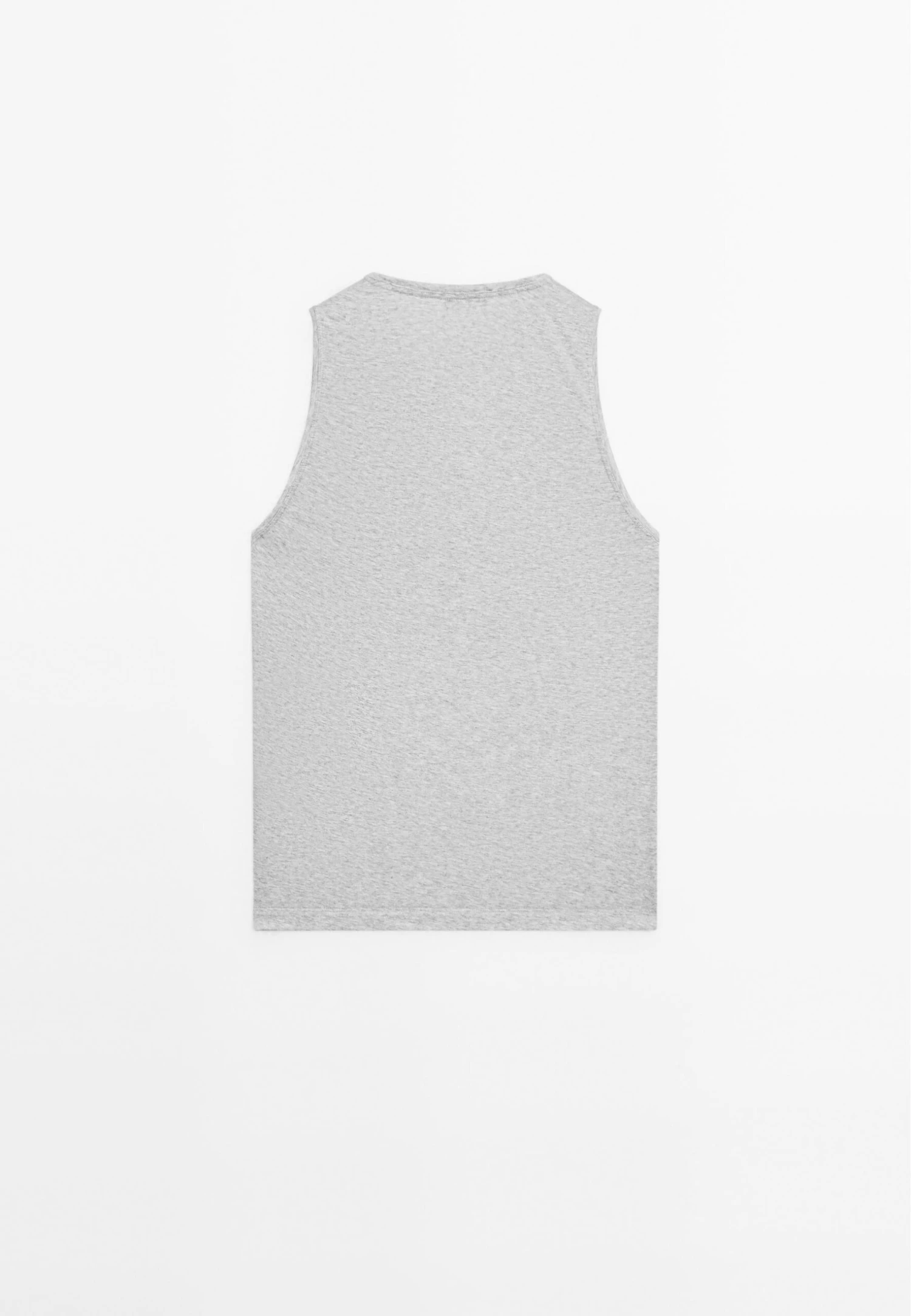 Massimo Dutti SLEEVELESS ROUND NECK - Basic T-shirt - Grey 8 Massimo Dutti SLEEVELESS ROUND NECK - Basic T-shirt - Grey - Image 6
