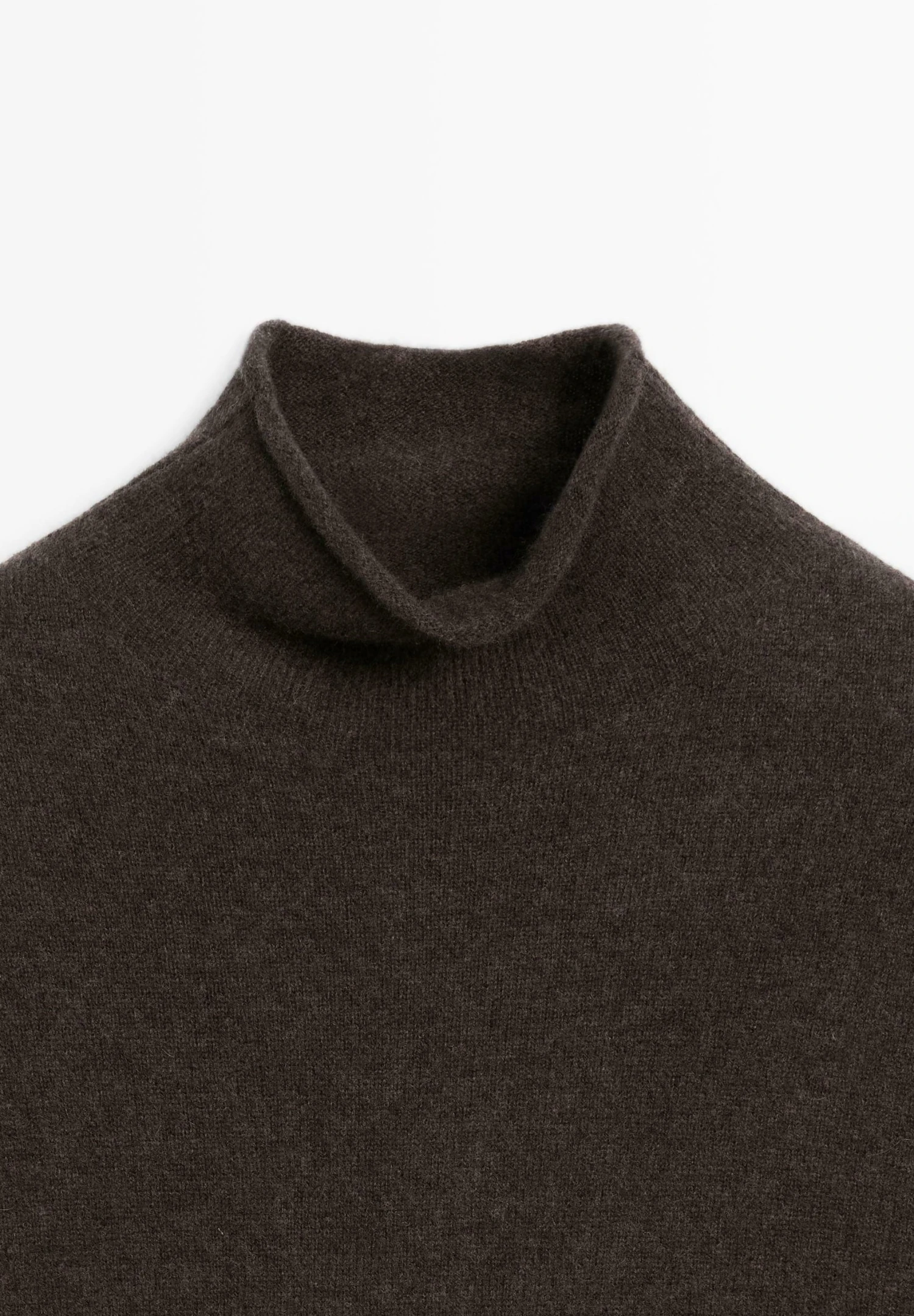 Massimo Dutti HIGH NECK WITH SHORT SLEEVE - Basic T-shirt - Mottled Dark Brown 9 Massimo Dutti HIGH NECK WITH SHORT SLEEVE - Basic T-shirt - Mottled Dark Brown - Image 7