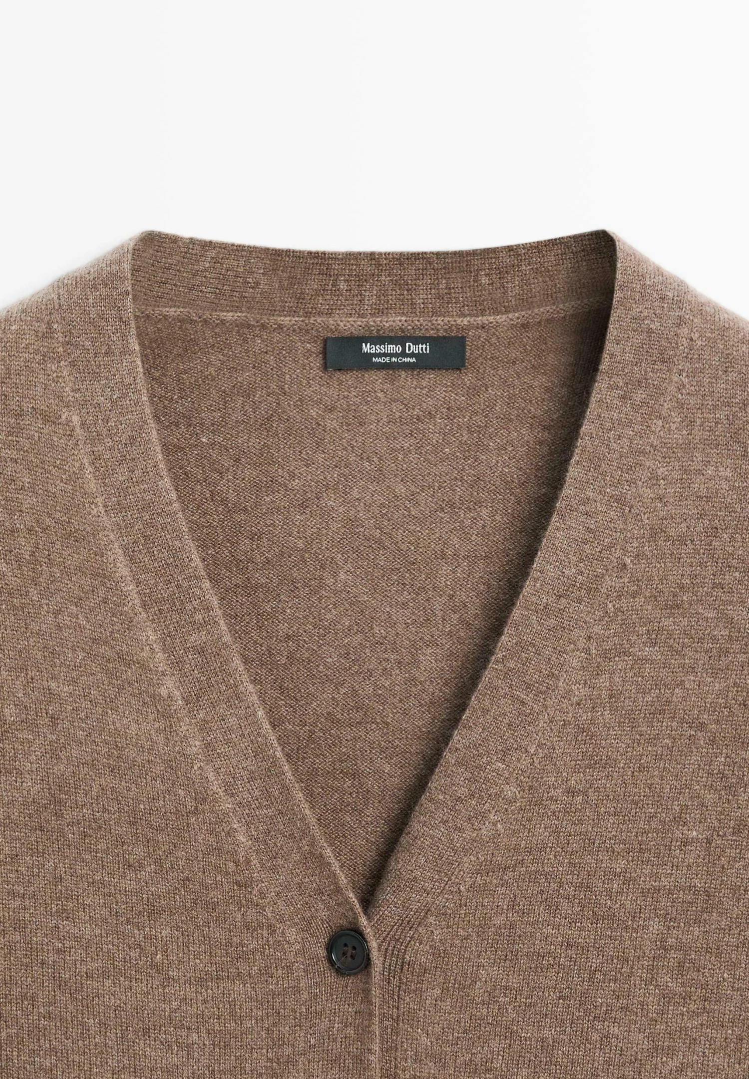 Massimo Dutti V-NECK BUTTONED KNIT - Cardigan - Brown 10 Massimo Dutti V-NECK BUTTONED KNIT - Cardigan - Brown - Image 8