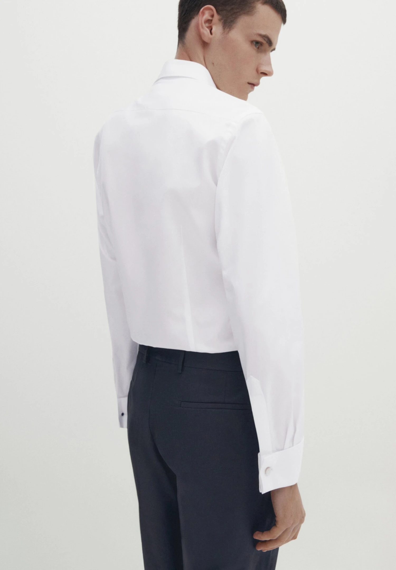 Massimo Dutti With Double Cuffs- Formal Shirt - White 5 Massimo Dutti With Double Cuffs- Formal Shirt - White - Image 3