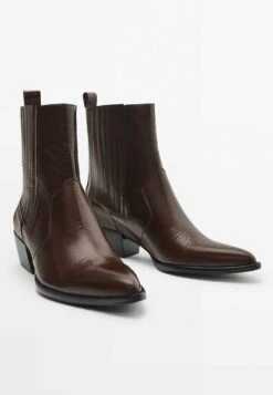 Massimo Dutti Cowboy/Biker Ankle Boot - Brown -Massimo Dutti Shop 51af38511ec246389f7d9baf3b7eca72