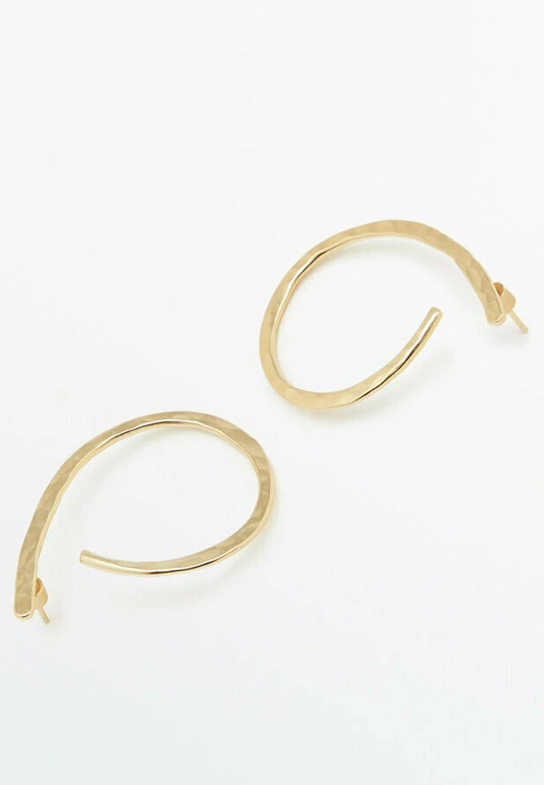 Massimo Dutti Plated Textured Oval - Earrings - Gold Coloured 5 Massimo Dutti Plated Textured Oval - Earrings - Gold Coloured - Image 3