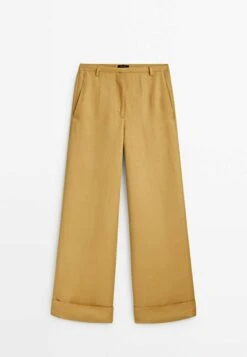 Massimo Dutti With Turn-Up Hems - Trousers - Camel -Massimo Dutti Shop 51da11530a6c4777a99c7bd6a9c734a7