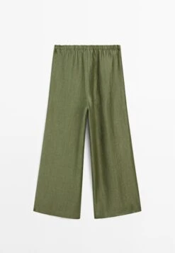 Massimo Dutti STRAIGHT FIT FLOWING - Trousers - Green -Massimo Dutti Shop 51de1d1d95ce4b759f8d49361a7b81fd