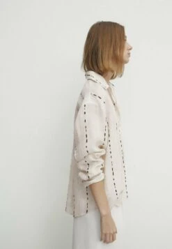 Massimo Dutti Collar Dotted Print - Blouse - White -Massimo Dutti Shop 51edd238d1be447184dee4601d6d8dd0