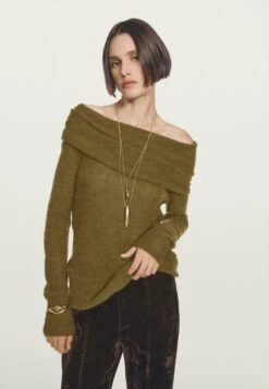 Massimo Dutti OFF-THE-SHOULDER - Jumper - Green -Massimo Dutti Shop 51f2c1ae3bbf40c69aa7a9eb2442533e