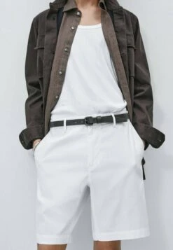 Massimo Dutti Stretch Bermuda- Shorts - White