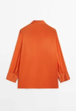 Massimo Dutti With Chest Detail - Button-Down Blouse - Orange -Massimo Dutti Shop 5236b81123a2475ead8d25ddf93e5077