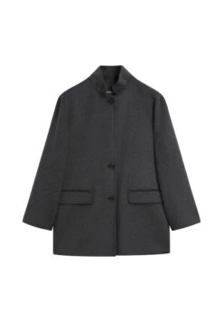 Massimo Dutti HIGH NECK - Short Coat - Dark Grey -Massimo Dutti Shop 524275a799bf42d5ab9e585ec6997c6e