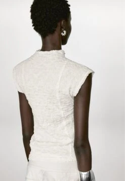 Massimo Dutti SLEEVELESS WITH GATHERED DETAIL - Basic T-shirt - White -Massimo Dutti Shop 5292c0a11e5945b5ba4d0423c4313934