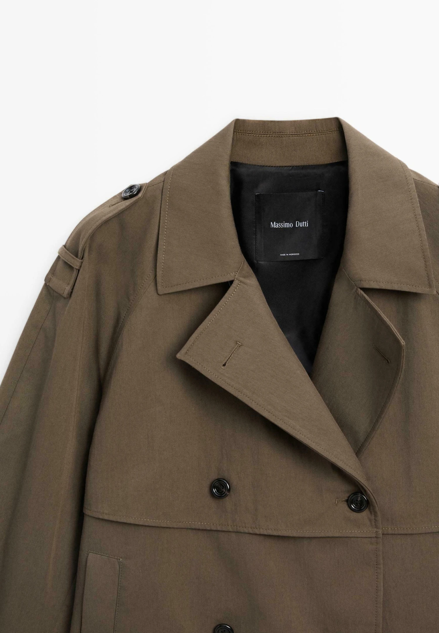 Massimo Dutti SHORT WITH BELT DETAIL - Trenchcoat - Dark Brown 12 Massimo Dutti SHORT WITH BELT DETAIL - Trenchcoat - Dark Brown - Image 10