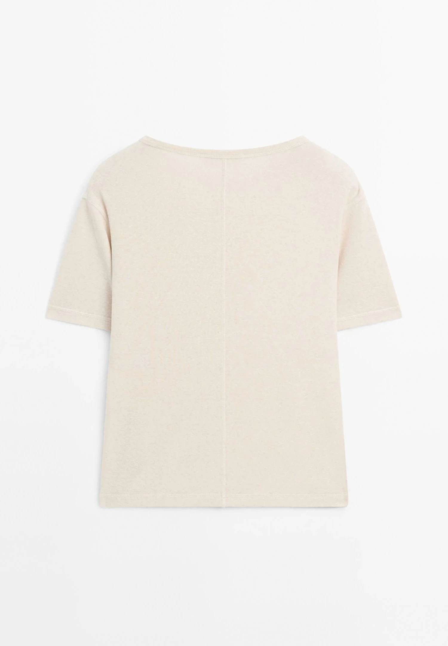 Massimo Dutti FADED CREW NECK - Basic T-shirt - Stone 8 Massimo Dutti FADED CREW NECK - Basic T-shirt - Stone - Image 6