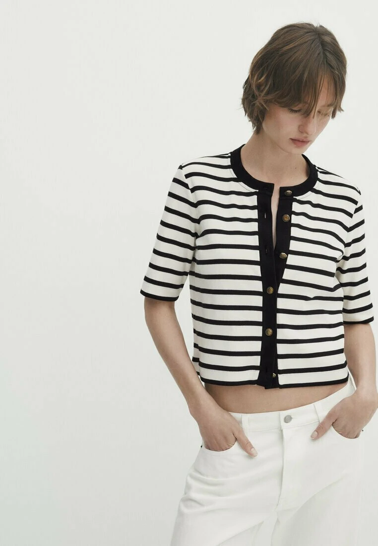Massimo Dutti Striped With Buttons - Cardigan 6 Massimo Dutti Striped With Buttons - Cardigan - Image 4