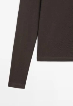 Massimo Dutti MELANGE - Long Sleeved Top - Dark Brown -Massimo Dutti Shop 52ffb8b993b446ea9884b6aad5308dab