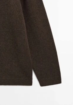 Massimo Dutti V-NECK - Jumper - Mottled Dark Brown -Massimo Dutti Shop 5335a95a49fb4deda88f926795e268f1