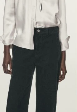 Massimo Dutti MID RISE STRAIGHT FIT - Trousers - Black -Massimo Dutti Shop 5353ad0fdbfc401ea9882fce2aeddf29