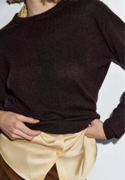 Massimo Dutti KNITTED CREW NECK SWEATER - Jumper - Dark Brown -Massimo Dutti Shop 535bb64ca9e3451db3c1230384053ae0