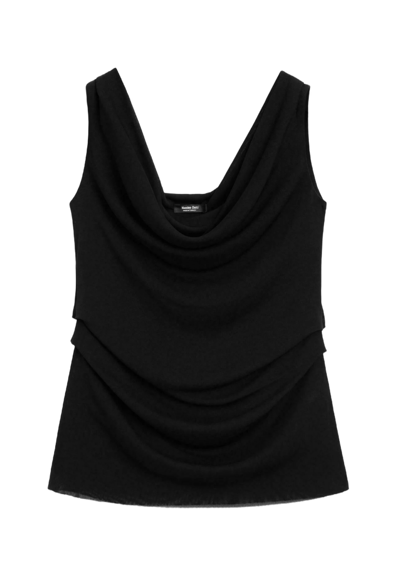 Massimo Dutti FLOWING DRAPED NECK - Top - Black 9 Massimo Dutti FLOWING DRAPED NECK - Top - Black - Image 7