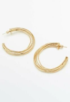 Massimo Dutti Textured Multi - Earrings - Gold Coloured -Massimo Dutti Shop 53b5d0839bf745f5927d17ea278439ea