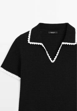 Massimo Dutti SHORT SLEEVE WITH POLO COLLAR - Polo Shirt - Black -Massimo Dutti Shop 53d2d5f97dc94372bac52100d6b533e1