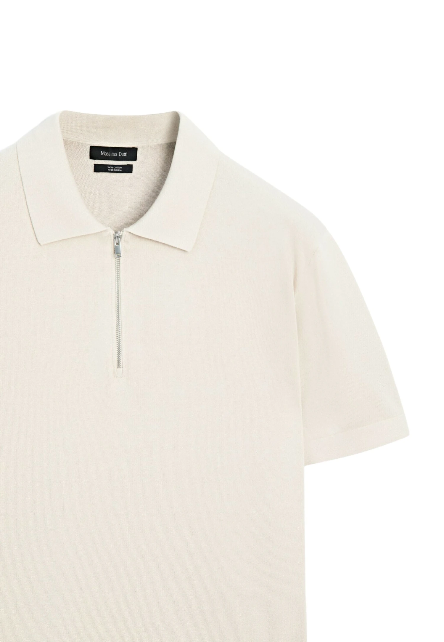 Massimo Dutti POLO COLLAR WITH ZIP - Polo Shirt - Beige 10 Massimo Dutti POLO COLLAR WITH ZIP - Polo Shirt - Beige - Image 8