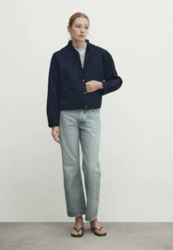 Massimo Dutti With Snap Buttons - Bomber Jacket - Dark Blue