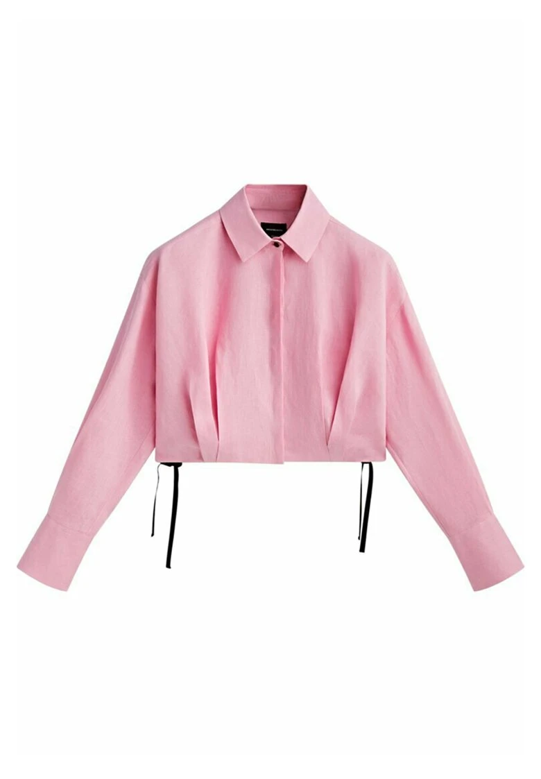 Massimo Dutti Studio Cropped- Button-Down Blouse - Pink 5 Massimo Dutti Studio Cropped- Button-Down Blouse - Pink - Image 3