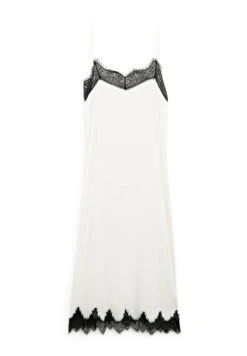 Massimo Dutti CONTRAST LACE-TRIMMED MIDI - Day Dress - White -Massimo Dutti Shop 5423d35803a340cd8b42f105fa15e365