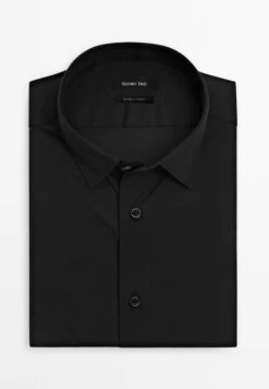 Massimo Dutti SLIM FIT STRETCH LONG SLEEVE - Shirt - Black -Massimo Dutti Shop 54382a9adfe647be85a14b5124a440c6
