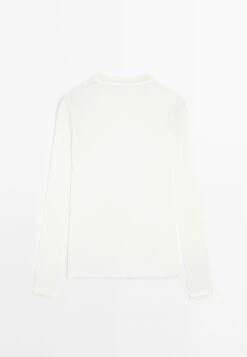 Massimo Dutti WITH NECKLINE - Long Sleeved Top - White -Massimo Dutti Shop 54480c0ff6194331bba20246db005889