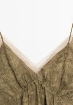 Massimo Dutti MIDI SLIP WITH SHEER DETAIL - Day Dress - Mottled Dark Green -Massimo Dutti Shop 54565776bf6043999ceb8bccb5ebc4b3