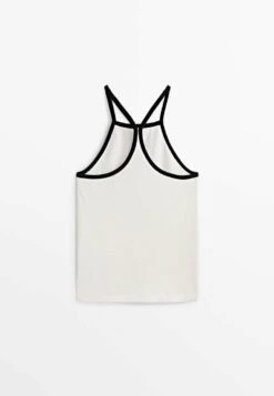 Massimo Dutti With Contrast Straps - Top - Beige -Massimo Dutti Shop 546fa50143cf4da086061bcf2377b352