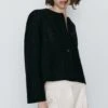 Massimo Dutti Cropped Textured- Summer Jacket - Black -Massimo Dutti Shop 547b873ec8194a1f9c123854ecab8e0b