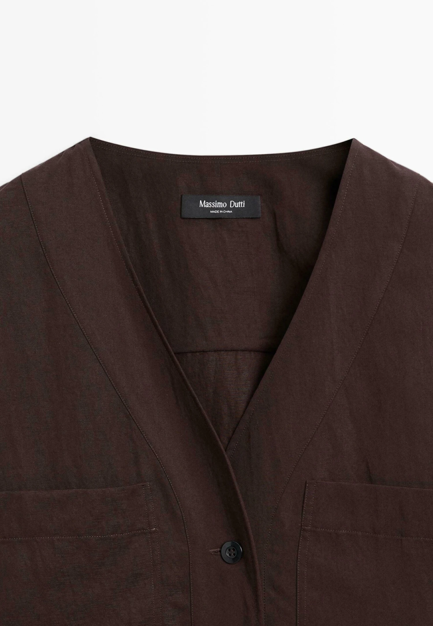 Massimo Dutti V-NECK - Blouse - Dark Brown 11 Massimo Dutti V-NECK - Blouse - Dark Brown - Image 9