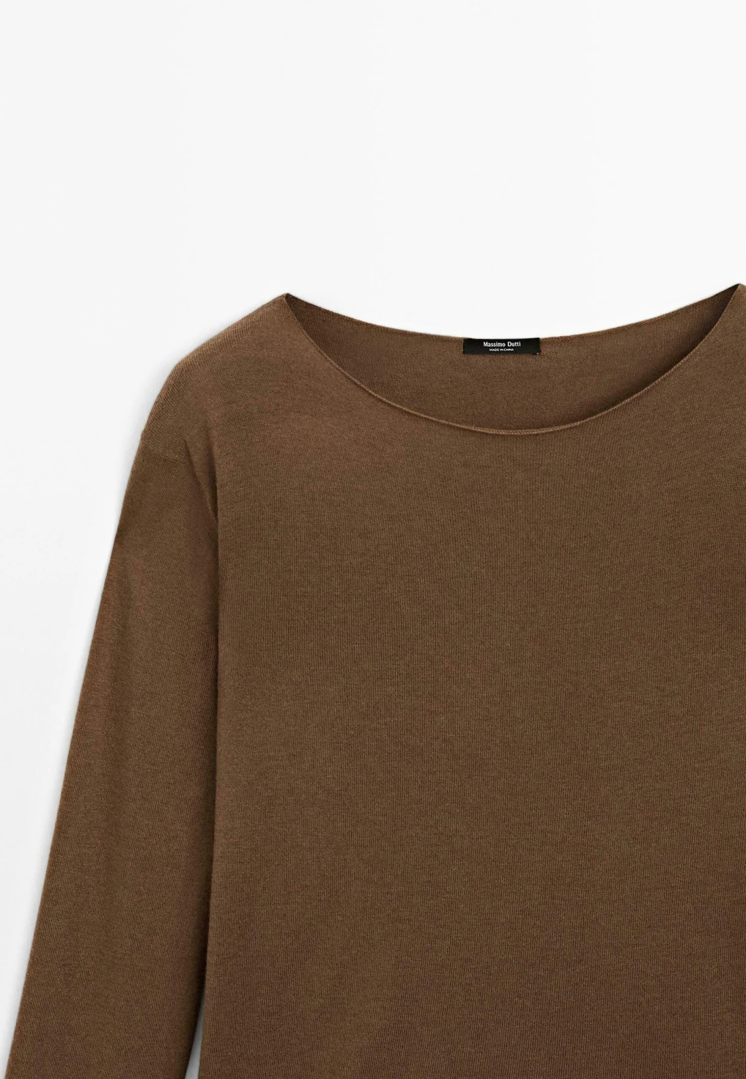 Massimo Dutti BOAT NECK LONG SLEEVE - Jumper - Dark Brown 8 Massimo Dutti BOAT NECK LONG SLEEVE - Jumper - Dark Brown - Image 6