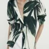 Massimo Dutti Palm Tree Print - Button-Down Blouse - Green -Massimo Dutti Shop 54d45fcdde6b4c8595d3adbdf233ca75