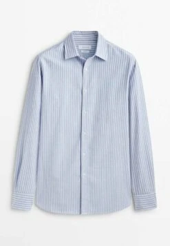 Massimo Dutti Soft Wash Striped Oxford - Shirt - Light Blue 21 Massimo Dutti Soft Wash Striped Oxford - Shirt - Light Blue -Massimo Dutti Shop 55696c9f2baf46deb5bd7951f97f0855