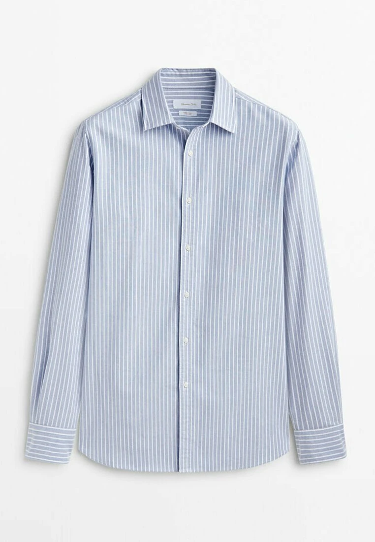Massimo Dutti Soft Wash Striped Oxford - Shirt - Light Blue 12 Massimo Dutti Soft Wash Striped Oxford - Shirt - Light Blue - Image 10