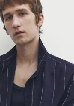 Massimo Dutti Regular Fit Wide Striped - Shirt - Dark Blue 14 Massimo Dutti Regular Fit Wide Striped - Shirt - Dark Blue -Massimo Dutti Shop 559e3408b5074adf8a758510575b7b96