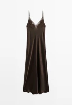 Massimo Dutti STRAPPY LONG SLIP - Maxi Dress - Mottled Dark Brown -Massimo Dutti Shop 55d35baafa5845dabc2bf3ba32528105