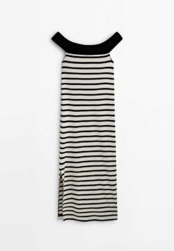 Massimo Dutti Striped With Contrast Boat Neck - Maxi Dress -Massimo Dutti Shop 55df83713b194dc69dbbe43f3cff2ce2