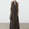 Massimo Dutti LONG PRINTED HALTER NECK FLOUNCE - Maxi Dress - Mottled Dark Brown -Massimo Dutti Shop 55f4d900e0fe4ae3bf5ecf4c0c6dfca3
