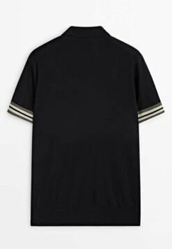 Massimo Dutti Contrast Short Sleeve - Polo Shirt - Black -Massimo Dutti Shop 563b34d7f3514dd0b5129b19572ad994