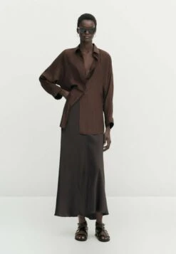 Massimo Dutti Habotai- Button-Down Blouse - Mottled Brown 14 Massimo Dutti Habotai- Button-Down Blouse - Mottled Brown -Massimo Dutti Shop 5661a1864efd4720a28340dbae09d6e7