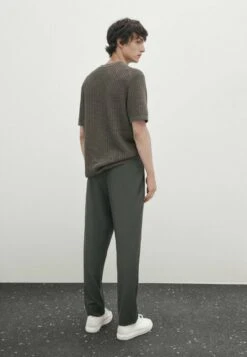 Massimo Dutti Crochet With Short Sleeves- Basic T-Shirt - Khaki -Massimo Dutti Shop 566c9cede8764806a77bf0bdf96c8d76