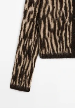 Massimo Dutti ANIMAL PRINT - Cardigan - Dark Brown -Massimo Dutti Shop 569122b5f44f41dab32b6b26265089fa
