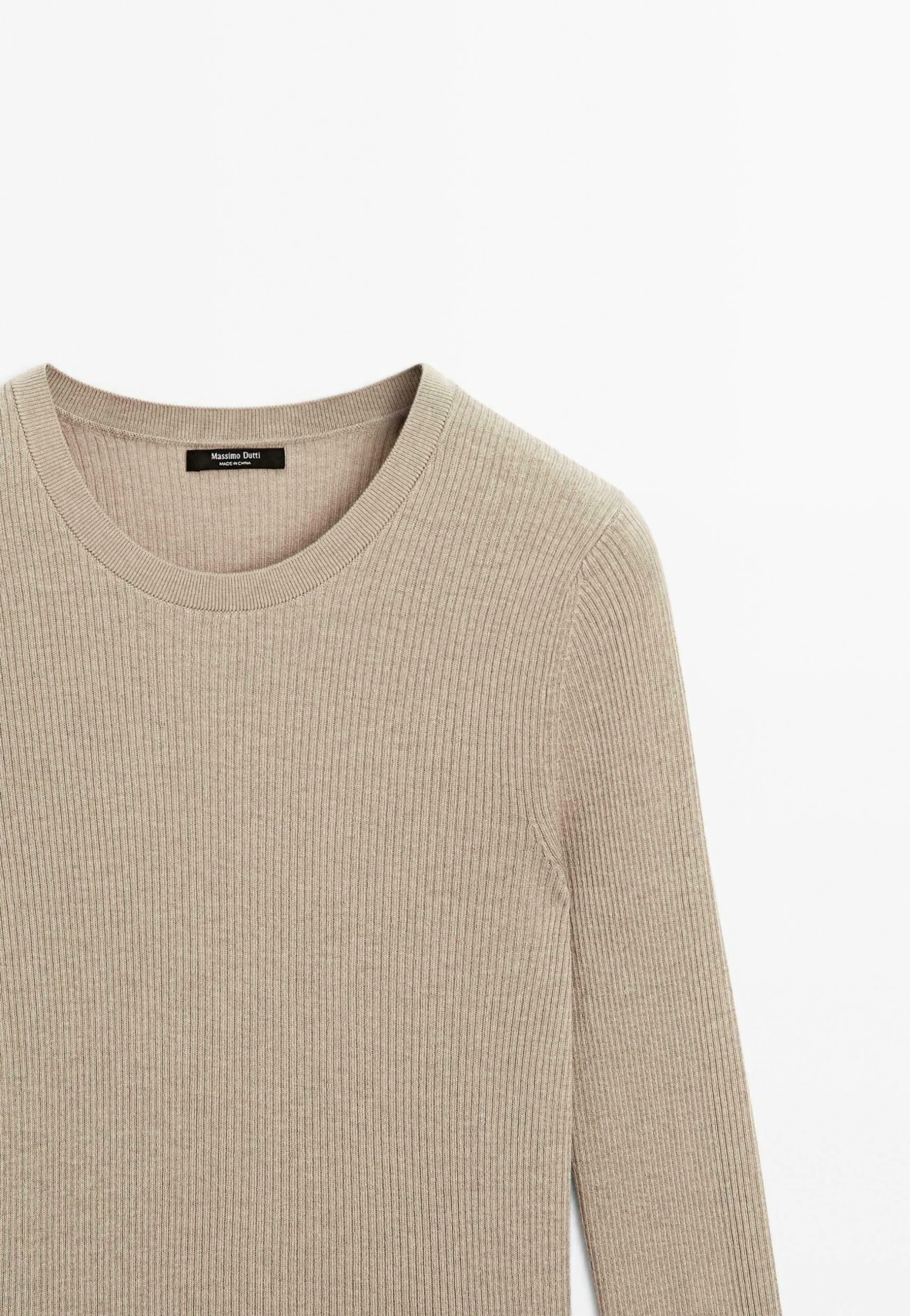 Massimo Dutti RIBBED CREW NECK - Jumper - LIGHT BROWN 10 Massimo Dutti RIBBED CREW NECK - Jumper - LIGHT BROWN - Image 8